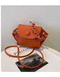 Fashion Orange Pu Large Capacity Flap Crossbody Bag