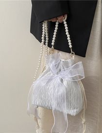Fashion White Bow Magnetic Buckle Crossbody Bag