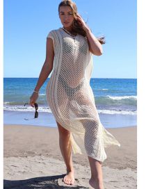 Fashion Zs1904 Tank Top Knit Hollow Sunscreen Long Dress