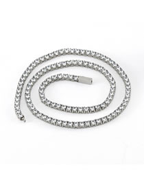 Fashion Necklace Titanium Steel Set Zirconium Tennis Chain Necklace