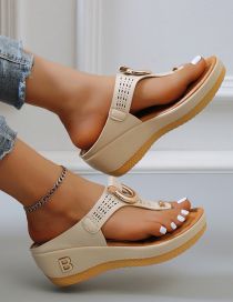 Fashion Milky Pu Thong Roman Sandals