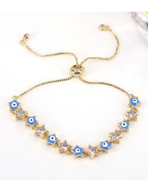 Fashion Blue Metal Zirconium Star Eye Drip Bracelet