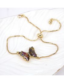 Fashion Black Pure Copper Glass Butterfly Bracelet