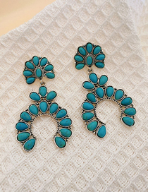 Fashion Ear Studs Alloy Geometric Turquoise Stud Earrings