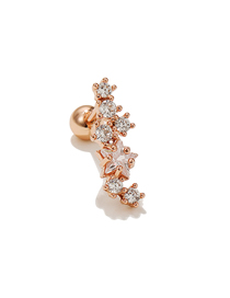 Fashion 406 Rose Gold Titanium Twist Ball Piercing Geometric Stud Earrings