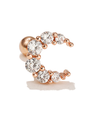 Fashion 369 Rose Gold Brass Inlaid Zirconium Screw Ball Piercing Stud Earrings