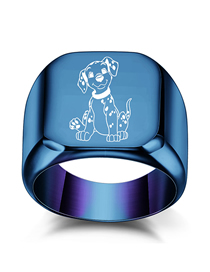 Fashion Blue Stainless Steel Dalmatians Bare Ring
