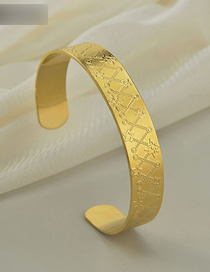 Fashion Gold Titanium Pentagram Open Bracelet