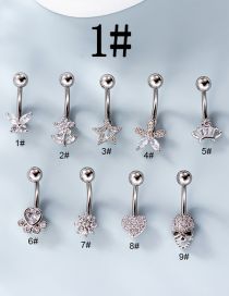 Fashion 1# Titanium Steel Set Zirconium Geometric Pierced Stud Earrings