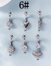 Fashion 6# Titanium Steel Set Zirconium Geometric Pierced Stud Earrings