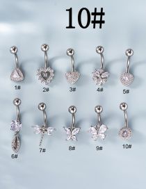 Fashion 10# Titanium Steel Set Zirconium Geometric Pierced Stud Earrings