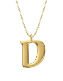 Fashion D Titanium Steel Geometric Letter Necklace
