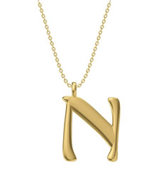 Fashion N Titanium Steel Geometric Letter Necklace