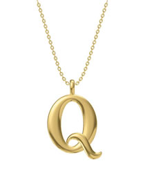 Fashion Q Titanium Steel Geometric Letter Necklace