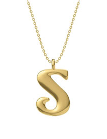 Fashion S Titanium Steel Geometric Letter Necklace
