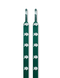 Fashion A Pair Of 120cm Green Shoelaces With White Characters Polyester Green Bottom White Lettering Fa Cai Shoelaces