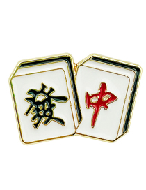 Fashion Red Middle + Fortune Mahjong Shoe Buckle One Size Red Middle + Fortune Mahjong Shoe Buckle