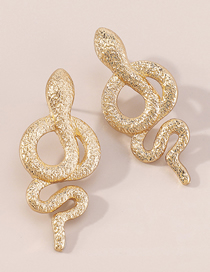 Fashion Gold Alloy Geometric Snake Stud Earrings