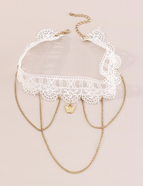 Fashion Gold Lace Chain Fringe Necklace