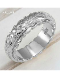 Fashion Platinum Metal Suspended Engraved Rose Ring