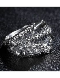 Fashion Ancient Silver Metal Geometric Dragon Claw Ring