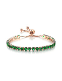 Fashion Emeralds In May Bracelet With Round Zirconium Crystal In Copper