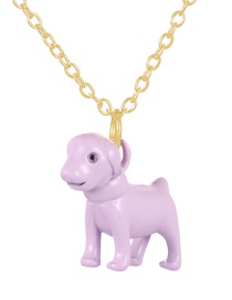 Fashion Purple Copper Drop Oil Pet Dog Pendant Necklace