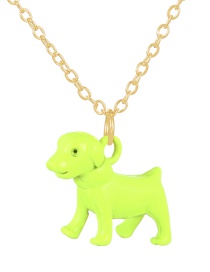 Fashion Fluorescent Yellow Copper Drop Oil Pet Dog Pendant Necklace