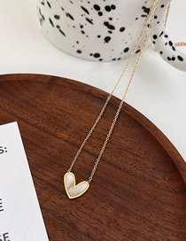 Fashion Gold Titanium Steel Heart Fritillary Necklace