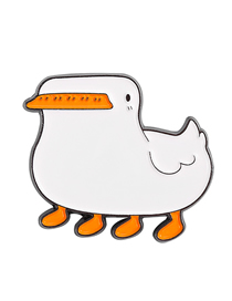 Fashion 2# Alloy Cartoon Big White Duck Brooch