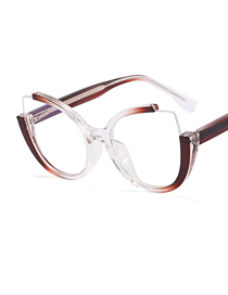 Fashion C6 Coffee/anti-blue Light Pc Half-frame Cat-eye Large-frame Sunglasses