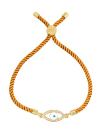 Fashion Turmeric Braided Braided Bracelet With Brass Zirconium Eyes