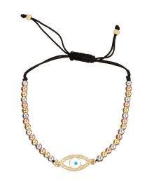 Fashion Color Braided Braided Bracelet With Copper Zirconium Eyes