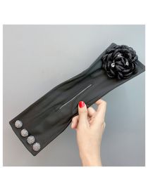 Fashion Big Black Flower Fabric Drill Ball Large Flower Hair Device