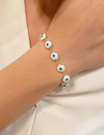 Fashion White Alloy Drop Oil Eye Bracelet