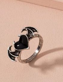 Fashion Silver Alloy Geometric Wings Heart Open Ring
