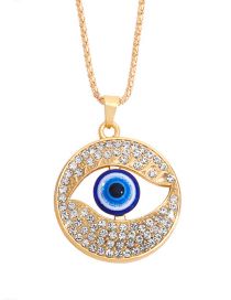 Fashion 4# Alloy Diamond Geometric Eye Necklace