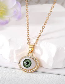 Fashion Green Eye Necklace Alloy Diamond Eye Necklace
