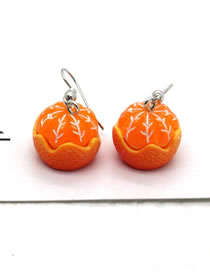 Fashion Orange Earrings Fake Peeling Orange Earrings
