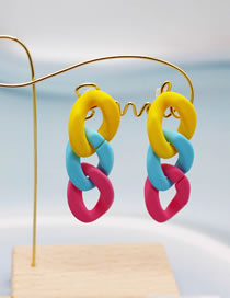 Fashion Colorful Earrings Resin Color Chain Stud Earrings