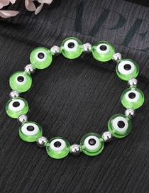 Fashion Transparent Green Eye Bracelet Resin Geometric Eye Beaded Bracelet