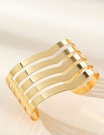 Fashion Hollow Out Alloy Geometric Openwork Multilayer Open Bracelet
