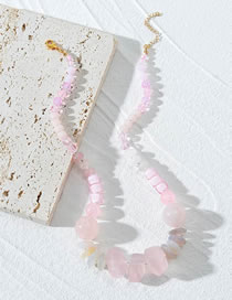 Fashion Pink Pink Crystal Beaded Necklace
