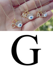 Fashion G Bronze Zircon 26 Letter Eye Necklace