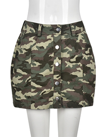 Fashion Camouflage Camouflage Slit Skirt