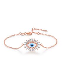 Fashion Rose Gold Color Silver Inlaid Zirconium Eye Bracelet