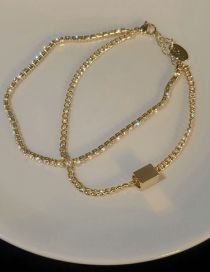 Fashion Gold Color Metallic Geometric Chain Bracelet