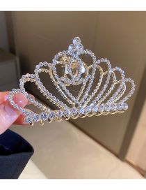 Fashion Grab Clip - Gold Color Rhinestones Alloy Diamond Crown Grabber