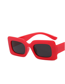 Fashion Red Frame Grey Sheet Small Square Frame Sunglasses