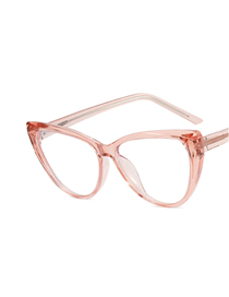 Fashion Light Pink And White Flakes Tr90 Cat Eye Large Frame Flat Mirror